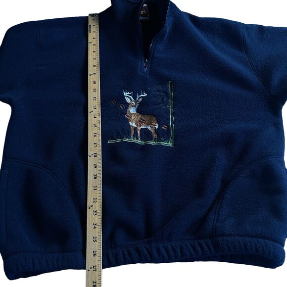 Peanut Butter & Jelly Pullover Women Extra Large XL Embroidered Deer Fleece Blue - Picture 9 of 10